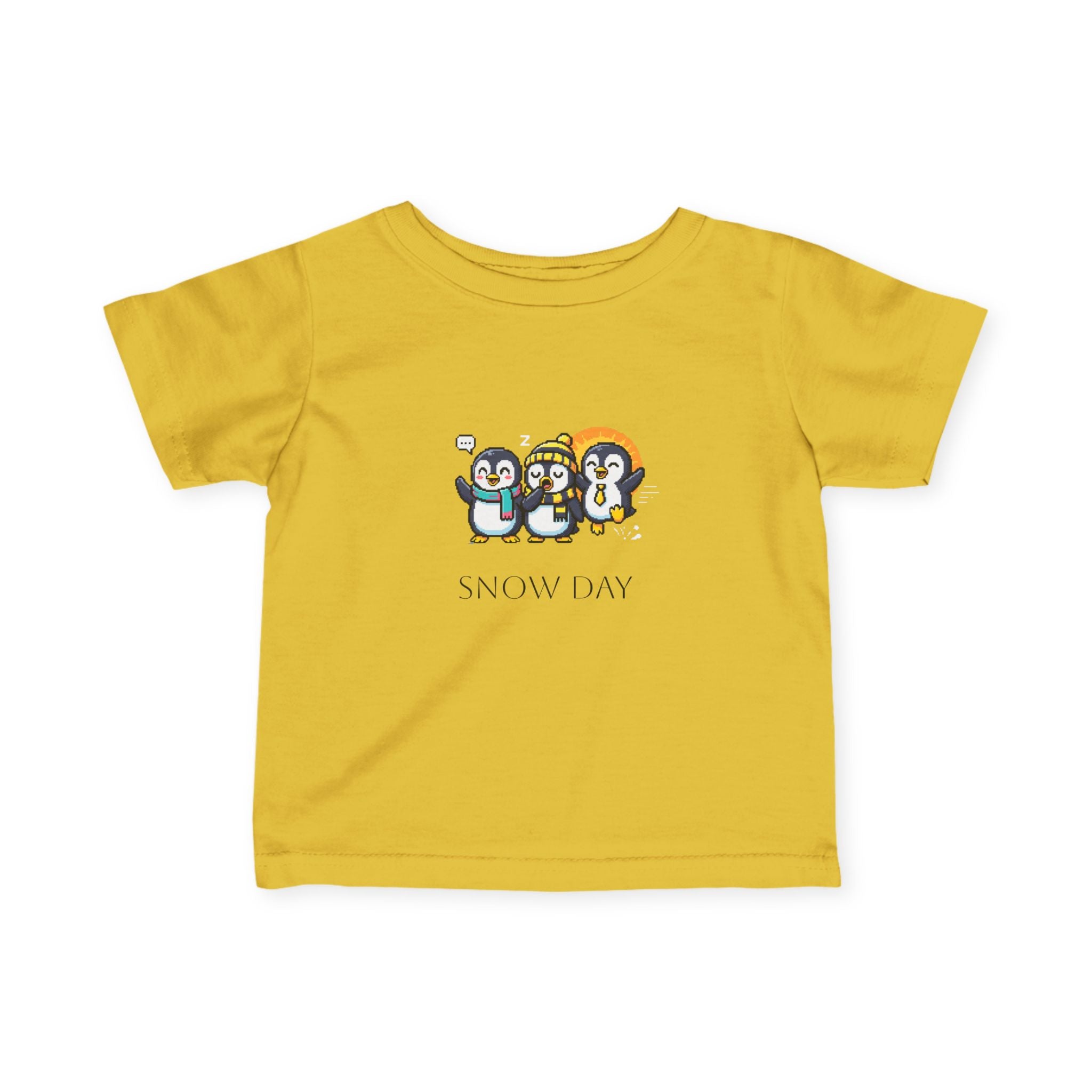 Infant Tee — Cute Penguin 'Snow Day' Winter Baby Shirt