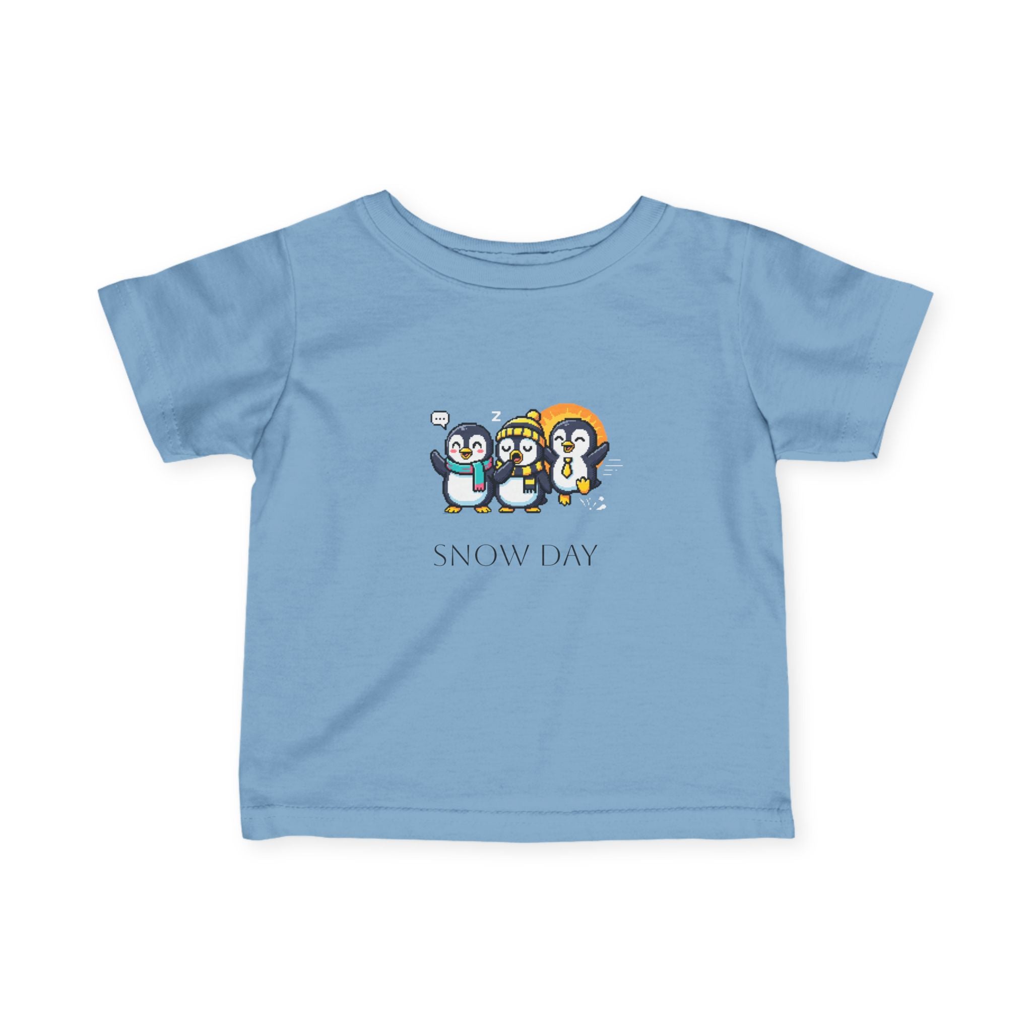 Infant Tee — Cute Penguin 'Snow Day' Winter Baby Shirt