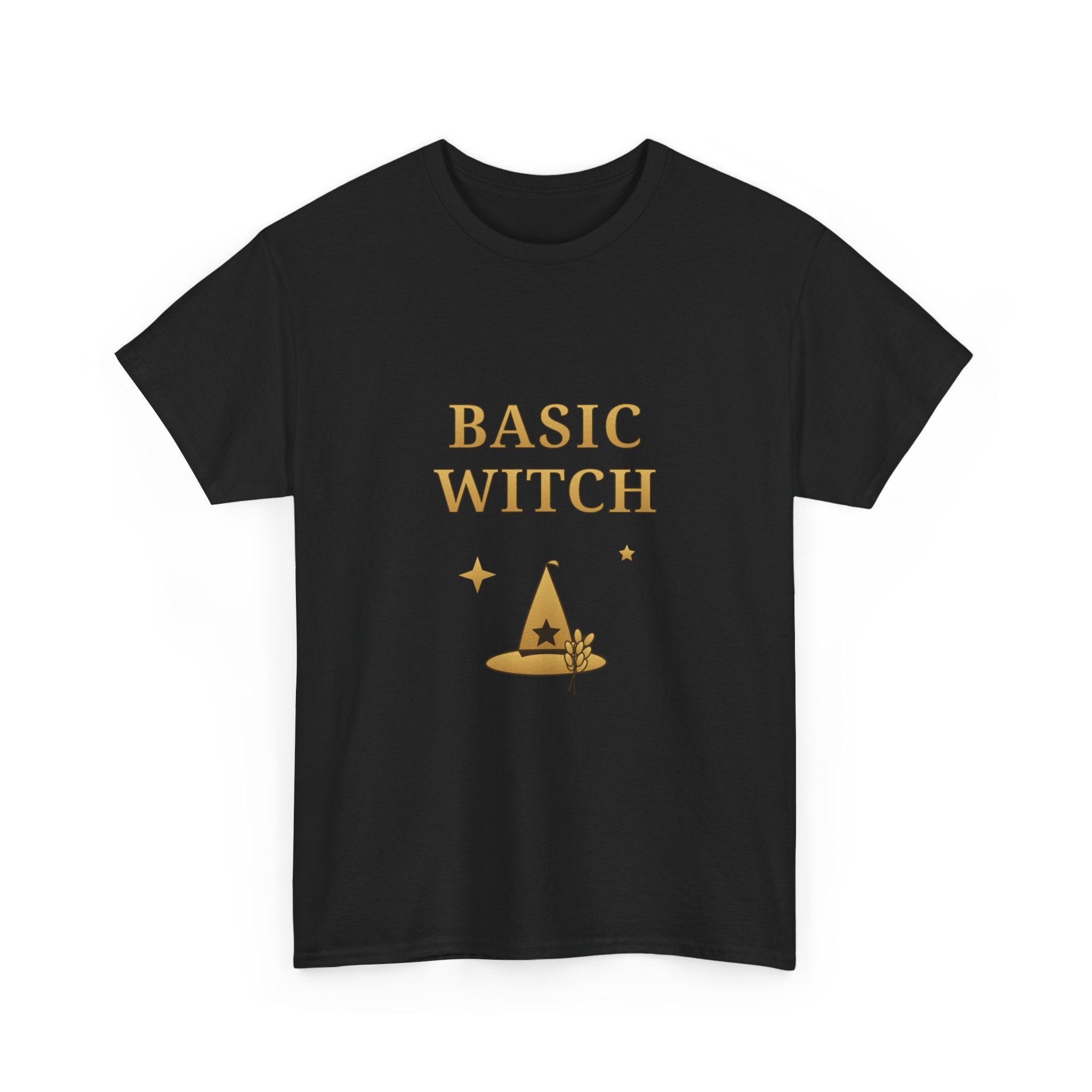 Basic Witch T-Shirt — Cute Gold Witch Hat Graphic Tee