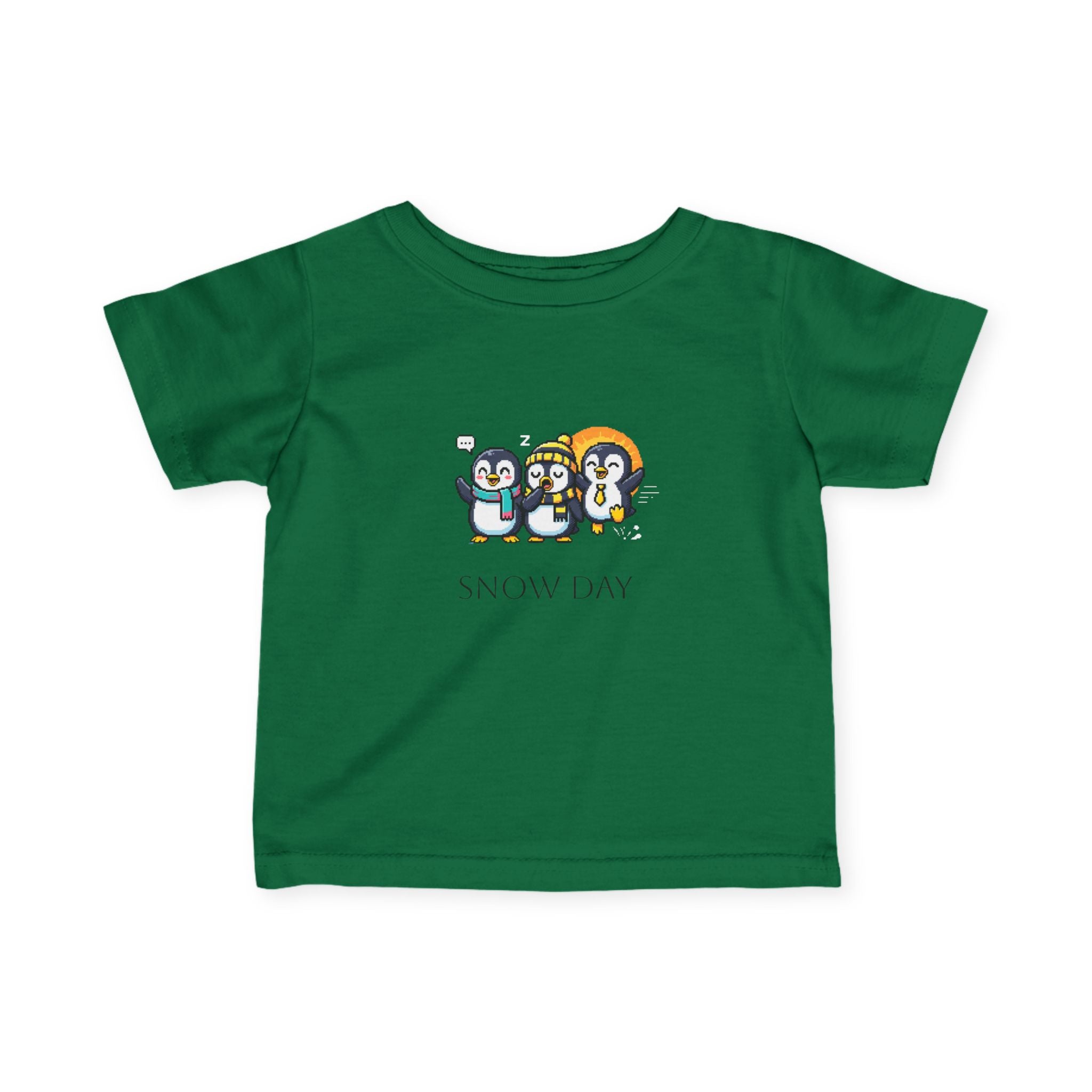 Infant Tee — Cute Penguin 'Snow Day' Winter Baby Shirt