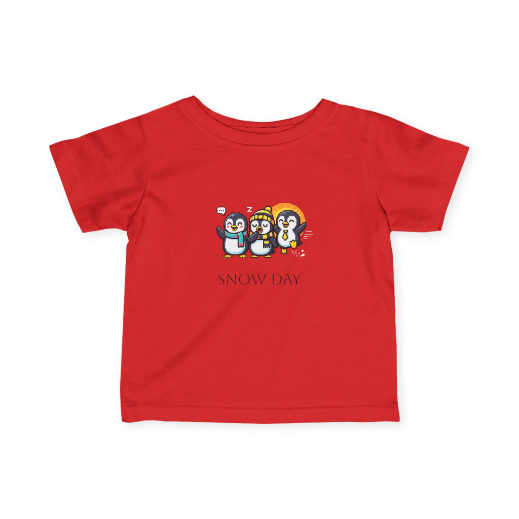 Infant Tee — Cute Penguin 'Snow Day' Winter Baby Shirt
