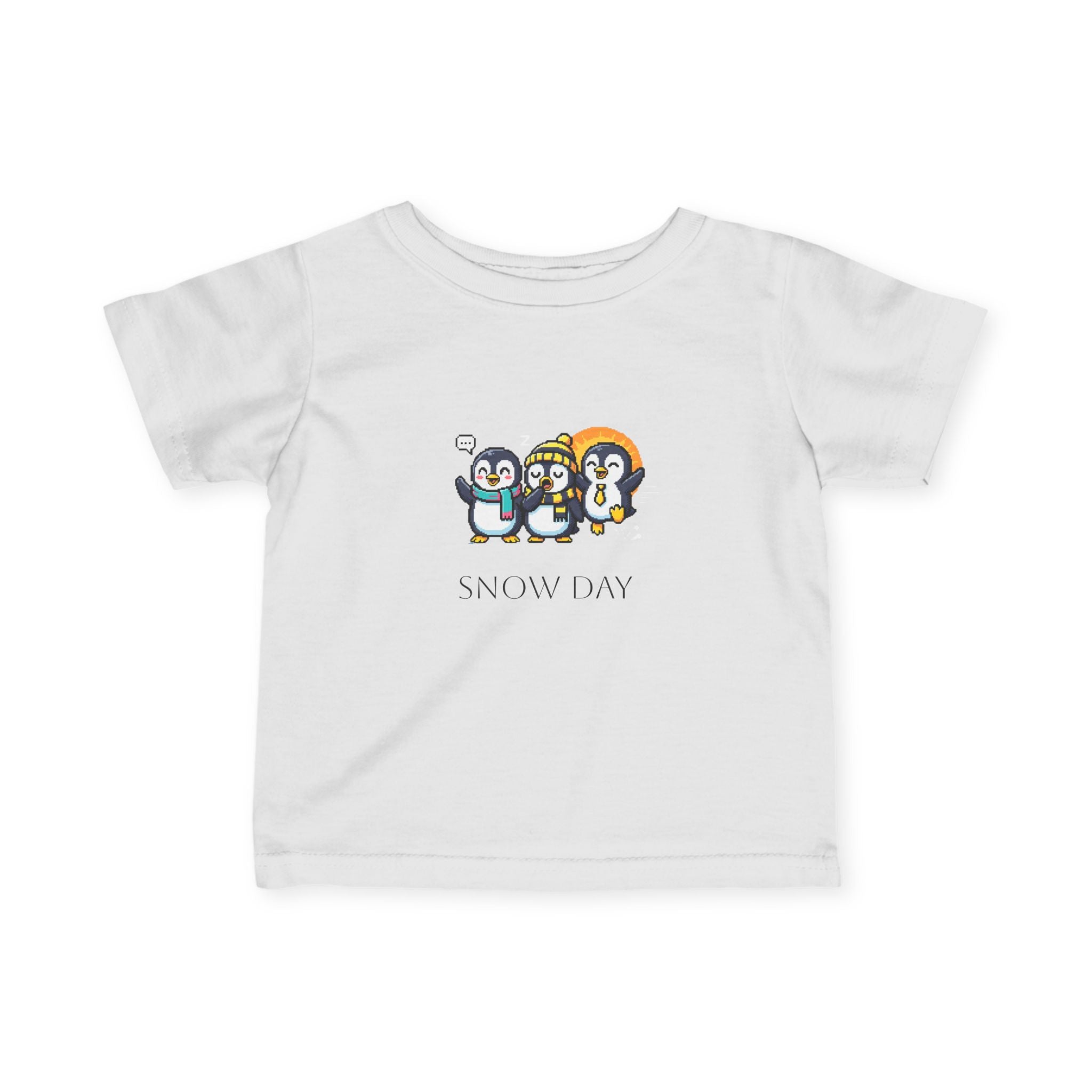 Infant Tee — Cute Penguin 'Snow Day' Winter Baby Shirt