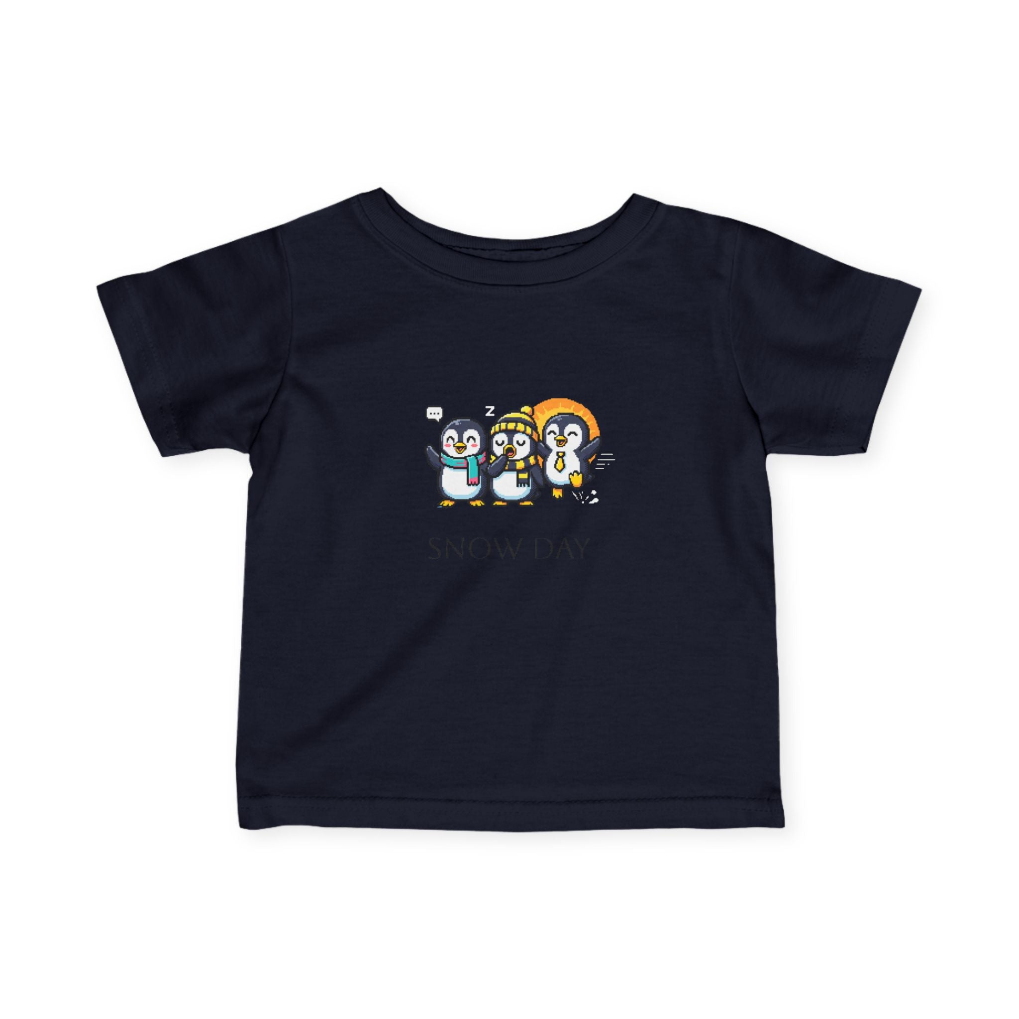 Infant Tee — Cute Penguin 'Snow Day' Winter Baby Shirt