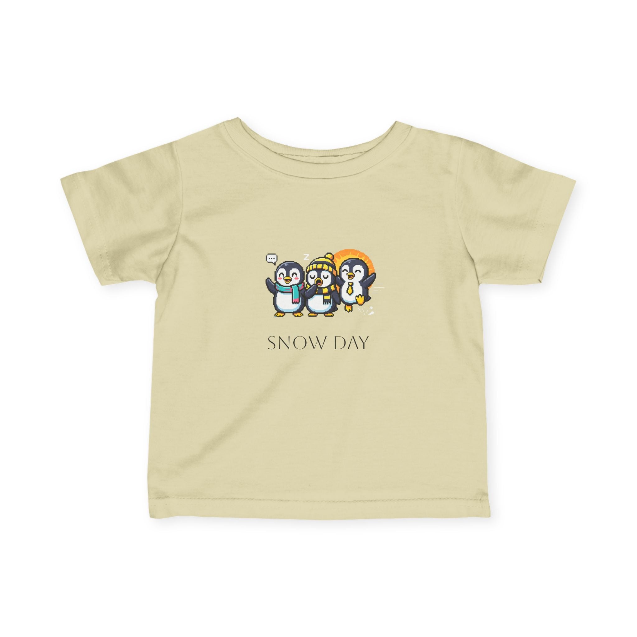 Infant Tee — Cute Penguin 'Snow Day' Winter Baby Shirt
