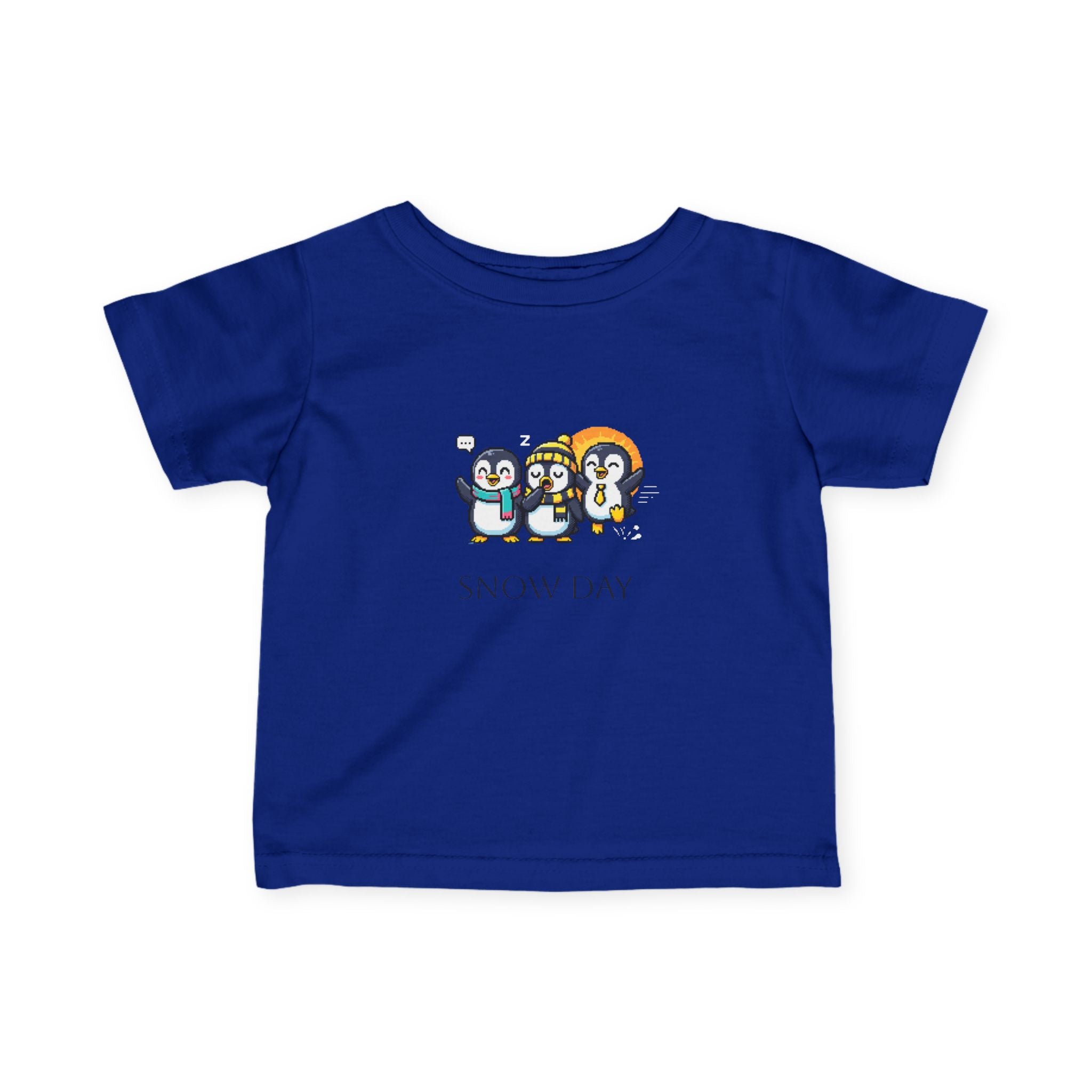 Infant Tee — Cute Penguin 'Snow Day' Winter Baby Shirt
