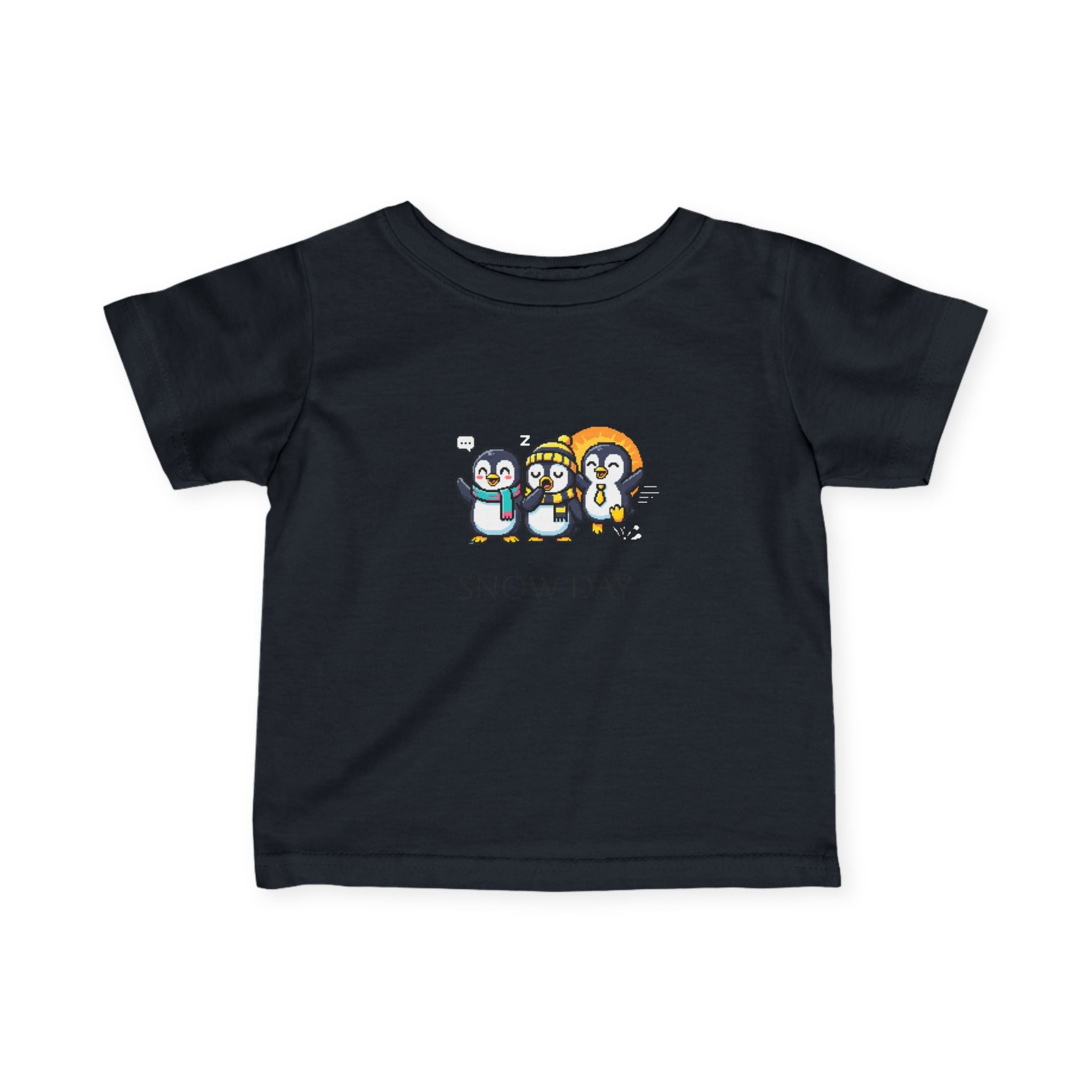 Infant Tee — Cute Penguin 'Snow Day' Winter Baby Shirt