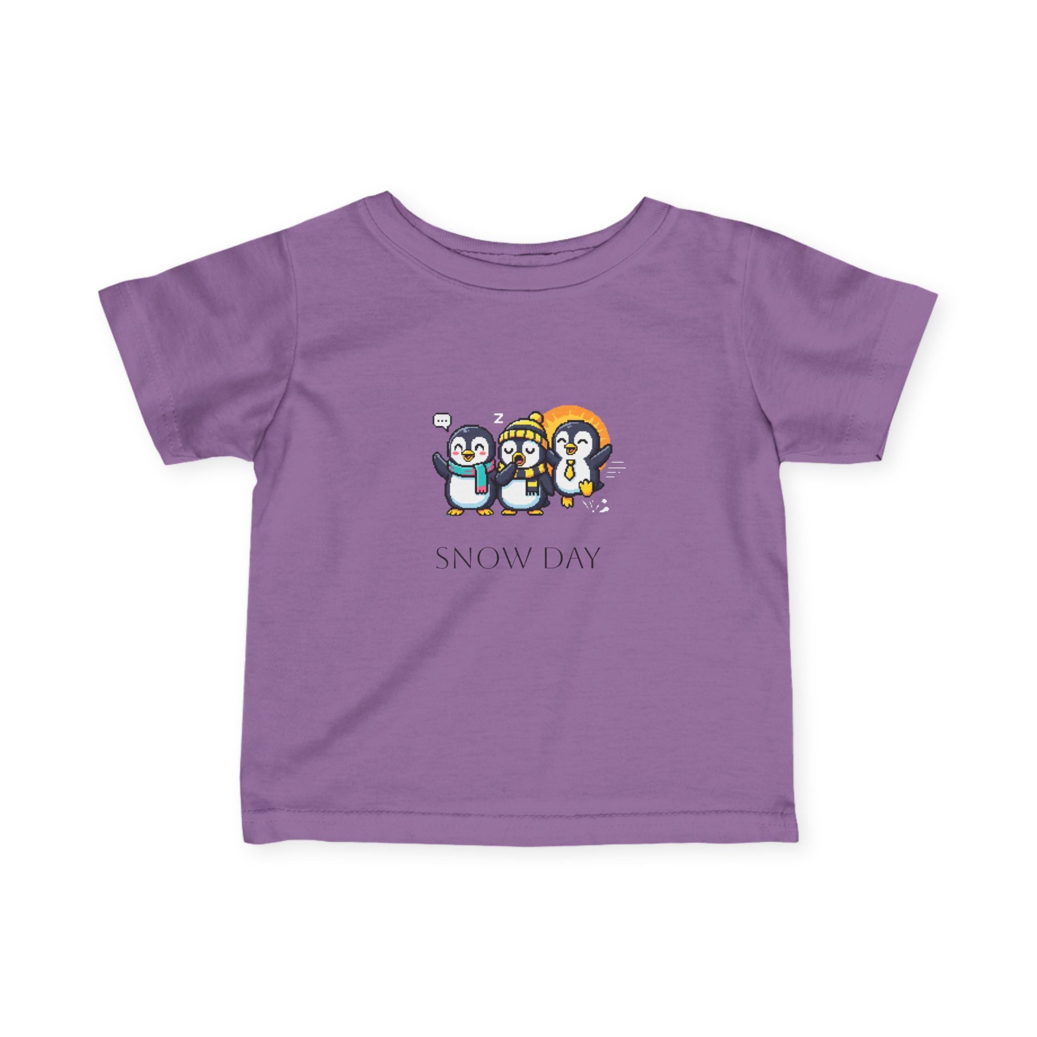 Infant Tee — Cute Penguin 'Snow Day' Winter Baby Shirt