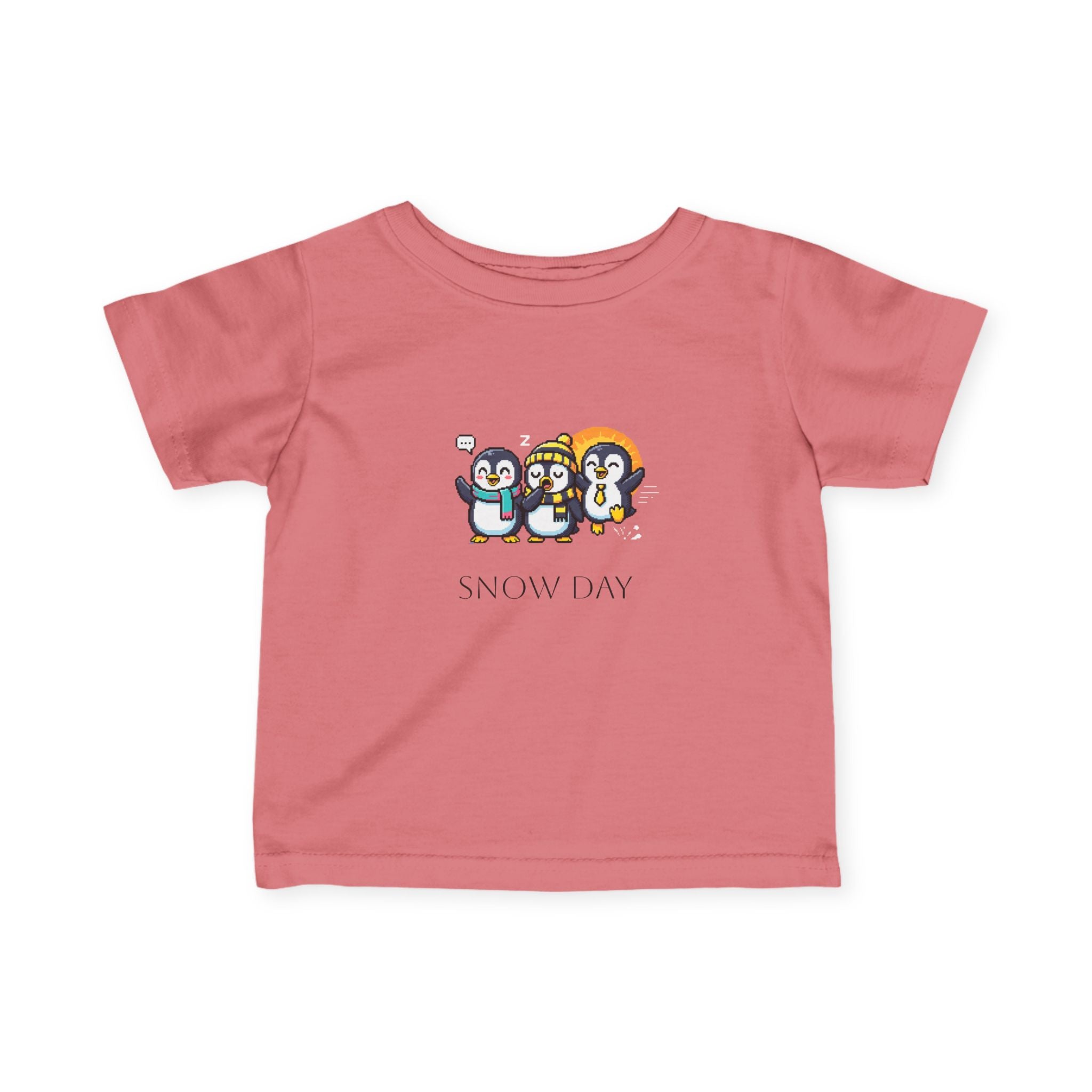 Infant Tee — Cute Penguin 'Snow Day' Winter Baby Shirt