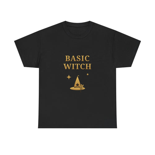 Basic Witch T-Shirt — Cute Gold Witch Hat Graphic Tee